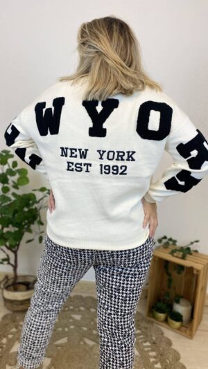 Pull New-york blanc