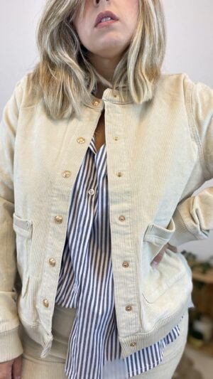 Blouson velours beige Maison Onado